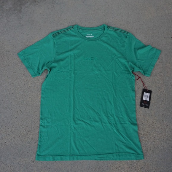 RVCA Shirt Mens Medium Green Midweight Embroidered Letters - Picture 7 of 7